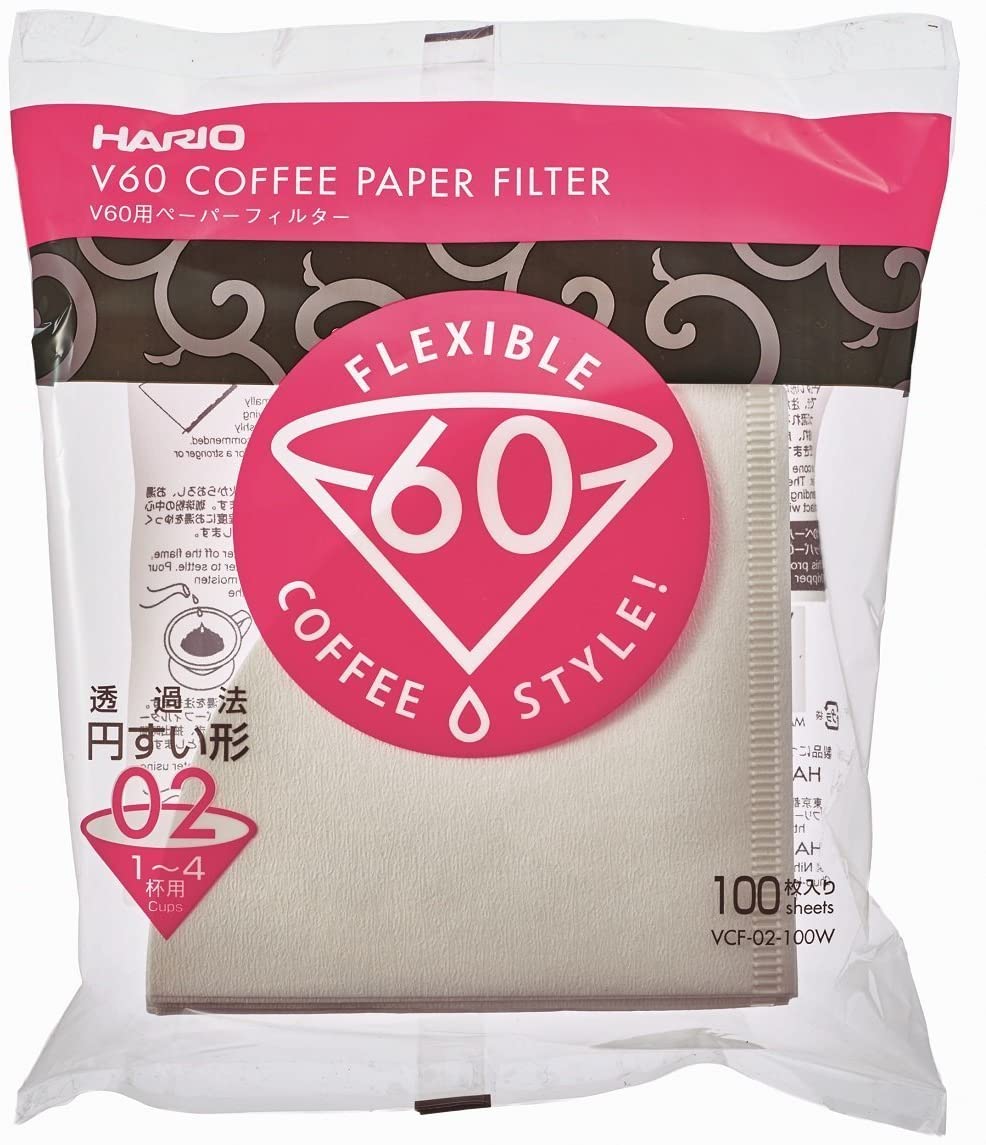 Hario V60 Paper Coffee Filters, Size 02, White